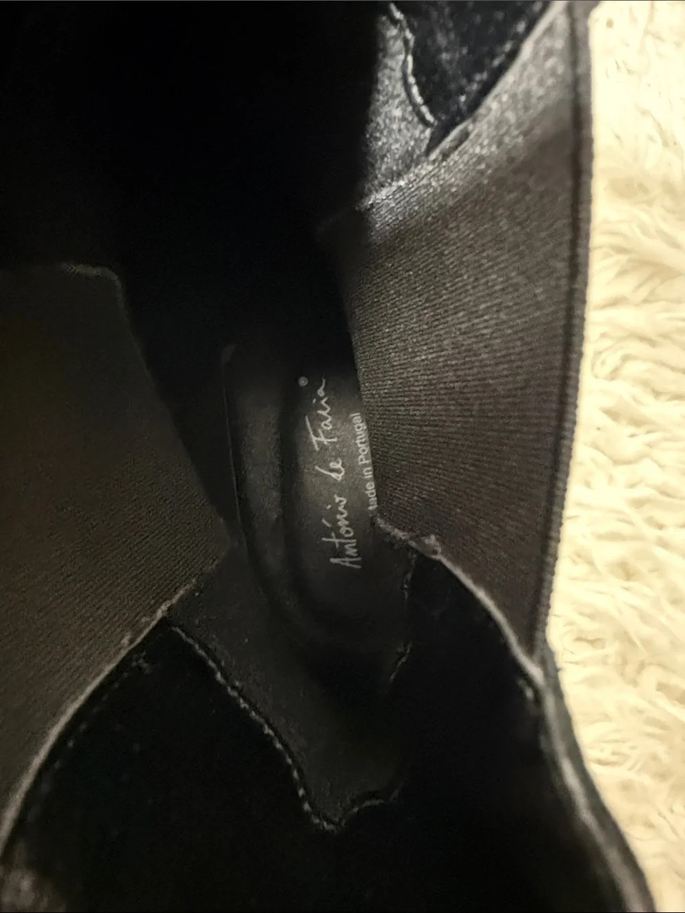 Antonio De Faria Black Suede Chunky Chelsea Boot with Red Trim size 8